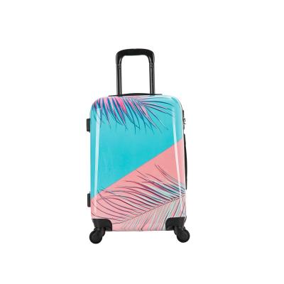 China 2022 Fashionable Small MOQ Image Trolley Travel PC Printed Design Image Hard Traveling Printing Suitcase Shell Case Luggage Sets for sale