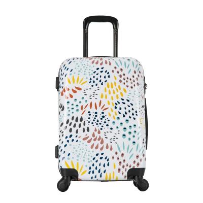 China ABS+PC Fashionable PC Printed Trolley Case Shell Luggage Sets Hard Shell Luggage Set Printing Picture Design Travel Suitcase for sale