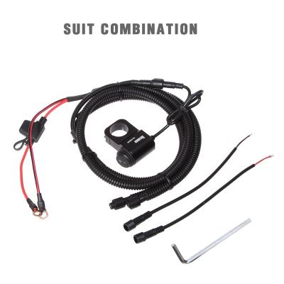 China Kill Switch Fuse 12V Motorcycle LED Fog Light Handlebar Switch Wire Group Harness With Engine Start OFF For Truck SUV Auto Headlight for sale