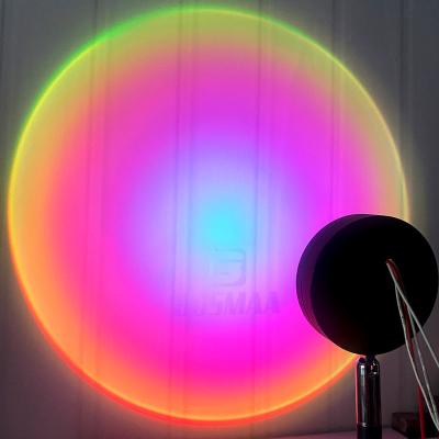 China Newest Floor Shade Design Sunset Atmosphere Standing Lamp With Music Control Floor Lamp Modern Led Rainbow RGB Sunset Project Night Light Wireless for sale