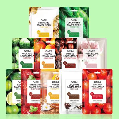 China Wholesale Korean Cosmetic Face Masks Jelly Fruits Organic Moisturizing Collagen Silk Face Mask Korean Wholesale Moisturizer for sale