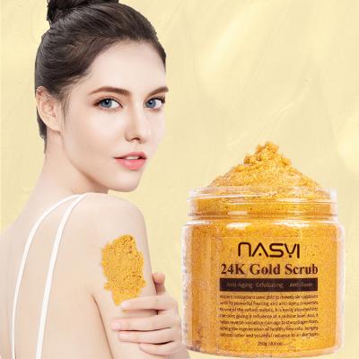 China Exfoliator OEM Private Label Exfoliating Body Scrub Organic Dead Sea Salt Scrub 24K Exfoliator Natural Nourishing Body Scrub for sale