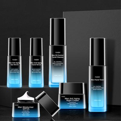 China Moisturizing Nourishing Whitening Custom Men Skin Care Set Private Label Logo Mens Skin Care Products 6 Pieces Moisturizing Skin Care Set for sale