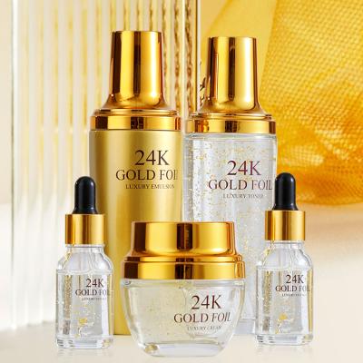 China Anti Aging In Running Skin Care Suit Anti Inflammation Reduce Fine Lines Firm 24K Gold Foil Skin Care Set Moisturize Anti Aging Wrinkles for sale