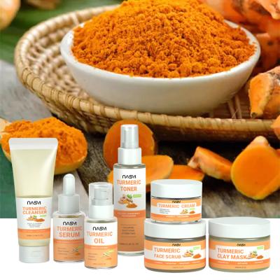 China Face Nasiyi OEM Turmeric Skin Care Set Facial Cream Private Label Skin Care Oil Serum Age Vegan Organic Face Care Whitening for sale