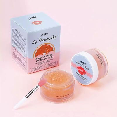 China Custom Organic Natural Vegan Turmeric Moisturizing LOGO Honey Lips Care Balm Lip Rub Lipmask Moisturizing Repair Kit Private Label for sale