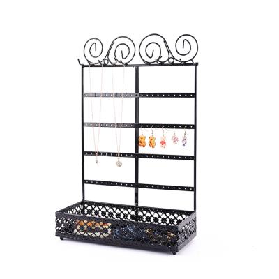 China Jewelry Display Jewelry Display Set Cut Out Flowers Basket Metal For Earring Bracelet Necklace Hair Rings For Display Hard Jewelry Display for sale