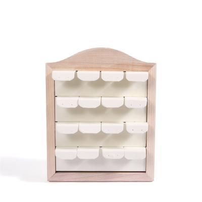 China Fashion Perforated Large Capacity Vertical Wooden Jewelry Rack Earring Display Rack Exquisite Jewelry Display for sale