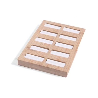 China Fashion China Fashion Ring Jewelry Display Stand Natural Wood Trinket Storage Display Dish for sale