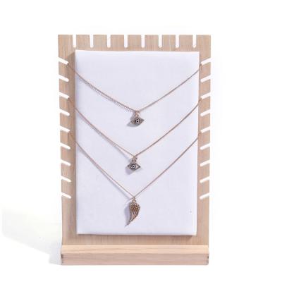 China Fashion Simple Environmental Protection Log Necklace Earrings Jewelry Storage Display Stand White Jewelry Display Necklace for sale