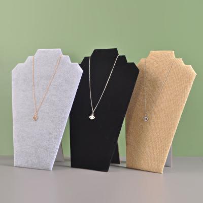 China Fashion Elegance Luxury Simplicity Multicolor Necklace Stand In Running Necklace Display Stand Mannequin Flannel Necklace Stand for sale