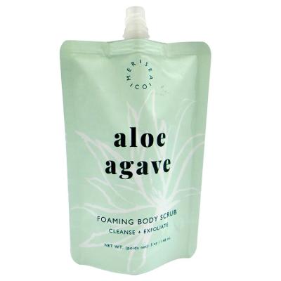 China Custom Printed Plastic Safety Spout Cosmetic Pouch Aloe Agave Spout Pouch for sale