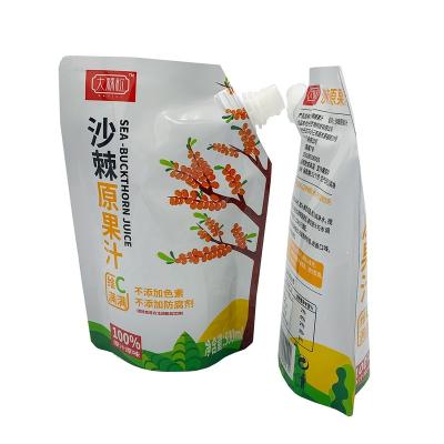 China Customized Printing Spout Pouch Juice Bag Liquid Stand Up Spout Moisture Proof Pouch With Corner Spout for sale