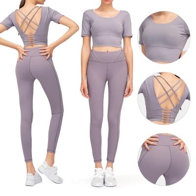 China Breathable In Running Custom Plus Size Sports Ladies Gym Yoga Suit Activewear Seamless Workout Women Active Wear Yoga Set for sale