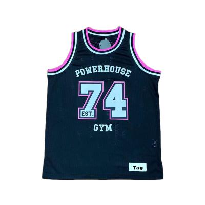 China Newest Antibacterial Logo Sublimation Custom Embroidery Basketball Tank Top Best Basketball Uniform for sale