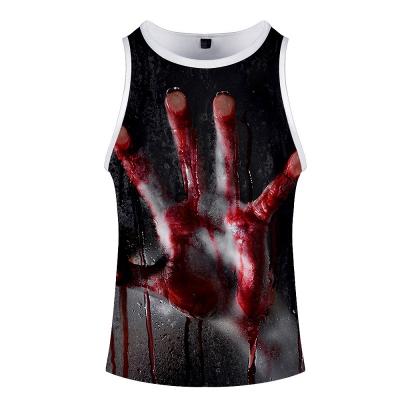 China Active Mens Gym Polyester Crewneck Design Customization Breathable Tank Tops Fit Wear QUICK DRY for sale