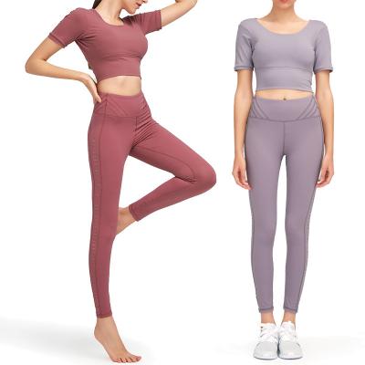 China Eco Friendly Home Activewear Quick Dry Breathable Seamless Plus Size Gym Clothing Set Yoga Wear for sale