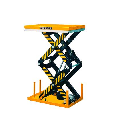 China Hotels 1Ton 1780mm Double Scissor High Electric Stationary Lift Table Platform Heavy Duty Ground Mounted OEM Available for sale