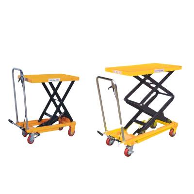 China Durable Working Manual Heavy Duty Table Lift 2000kg 4400lbs 1M Height Hotel Bench Lift Hydraulic Scissor Lift for sale