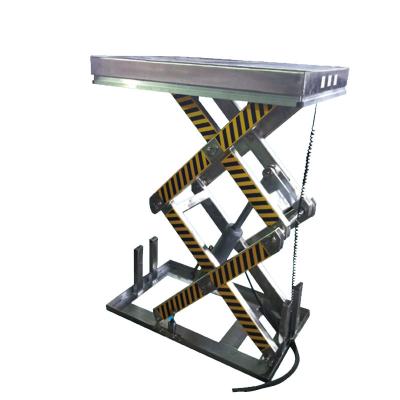 China Hotels SS304 316 Stainless Steel Capacity 1000-4000kg Electric Stationary Lift Table Ground Mounted Platform Lifter OEM Available for sale