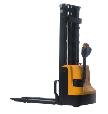 China Hotels 1000/1500Kg Low Price Full Electric Walkie Stacker Pallet Stacker Battery Operated Automatic Forklift for sale