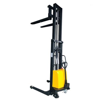 China Good Hotels Quality Semi Electric Pallet Stacker With Straddle 1ton 1.6-4meters WEMALiFT Mini Forklift for sale