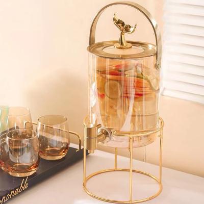 China Stocked cold kettle cold kettle with water faucet household living room set high borosilicate beer bucket large capacity for sale