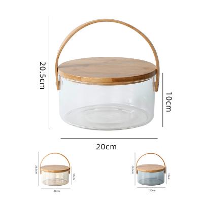 China Keep cold beer glass ice pitcher ice holder borosilicate beer creative ice portable fruit basket nordic high bamboo wood basket for sale