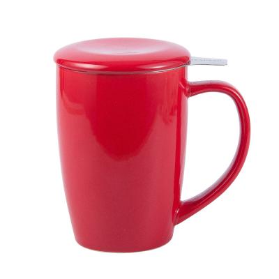 China Sustainable Tea Mug with Lid Tea Infuser Mug, 450ml Mug (Teal), Tea Cup with Stainless Steel Filter for sale