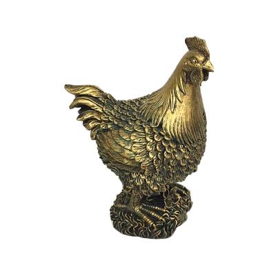 China Custom Resin Animal Statue Viet Nam Latest Home Decor Bronze Rooster Statue Home Decor for sale