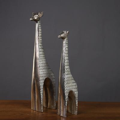 China India factory custom home decor resin interior decoration crafts resin giraffe statue gift for sale