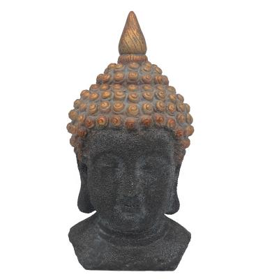 China Latest Global Creative Garden Fiberglass Buda Head Decoration Buddha Head Statue for sale