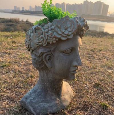 China Europe USA Garden Decoration Resin Opens Head Statue Planters Planter Pot for sale