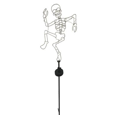 China Outdoor Garden Decorations Halloween Decorations Halloween Skull Metal Solar Garden Stakes for sale