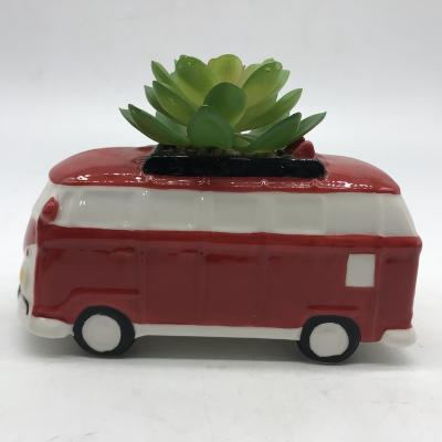 China Minimalist Home Office Decoration Plant Pot Car Succulents Small Ceramic Planters for sale