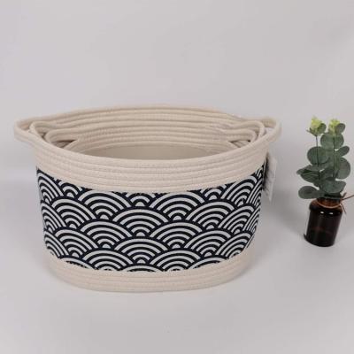 China Laundry Cotton Rope Home Storage Basket Bathroom Organizer New Design Storage Basket Office Supplies Storage Basket for sale