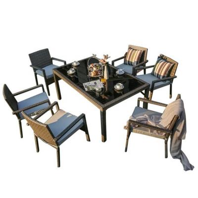 China Contemporary Rattan Furniture Cube Garden Set Cane Outdoor Furniture Dining Rattan Wicker Cube Garden Furniture for sale