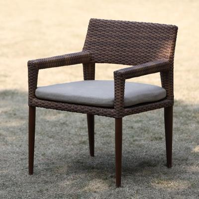 China Contemporary Modern Smooth Design Woven Synthetic Rattan Outdoor Chairs For Garden for sale