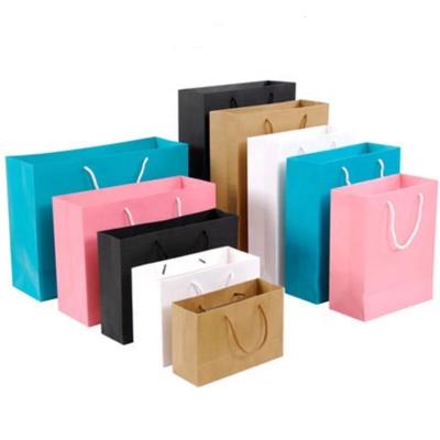 China Recycled Materials Recycled Materials Paper Bag Packaging Gift Party Storage Vertical Shopping Bag For Food Clothing Business Wholesale for sale