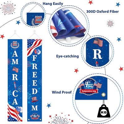 China Custom Logo Sign Decoration Banner Holiday Oxford Fiber Veterans Day Porch Couplet Day Outdoor Indoor Hanging For Party Home for sale