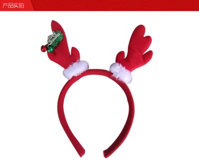 China PVC Pvc In Stock Christmas Decorations Christmas Headbands With Small Antlers Gloves Buckle Bell Shape Christmas Headband for sale