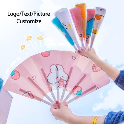 China China China Logo Picture Text Customize pp Material Cute Cartoon Folding Fan For Summer Wedding Party Gift Home Decor for sale