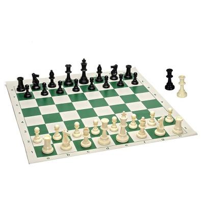 China Valuable Tournament Wooden Chess Set - Filled Chess Pieces & Chessboard Green Rolled Vinyl for sale