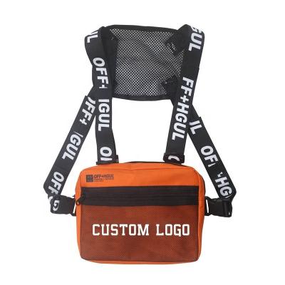 China Fashion Lightweight/Trendy Custom Adjustable Letter Printing Shoulder Bag Waist Packs Vest Chest Rig Bag Recon Tactical Bag For Men for sale