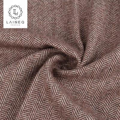 China 2019 new herringbone design for coat woolen tweed heavy woolen fabric for sale