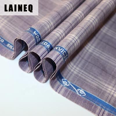 China Super Fancy Worsted Plaid Wool 120s Plaid Suit Fabric For Women Dress Pants for sale