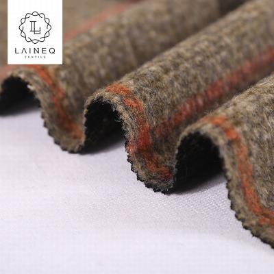 China Double Faced Breathable Soft Warm Plush Plaid Windowpane Tweed Wool Fabric For Winter Coat for sale