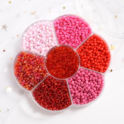 China 3600Pcs Crystal Series Czech Red Glass Seed Bead Crystal Loose Beads For Jewelry Round Making Bracelet Necklace Accessories Mixed Boxed for sale