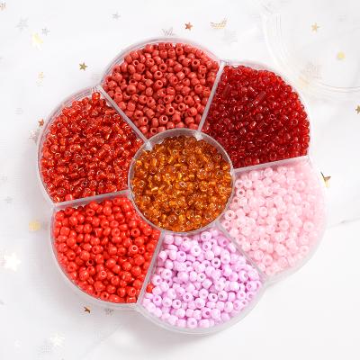 China Approx 3600Pcs 7 Grid Series Red Czech Crystal Glass Seed Beads Round Loose Beads For DIY Necklace Bracelet Jewelry Making Boxed for sale