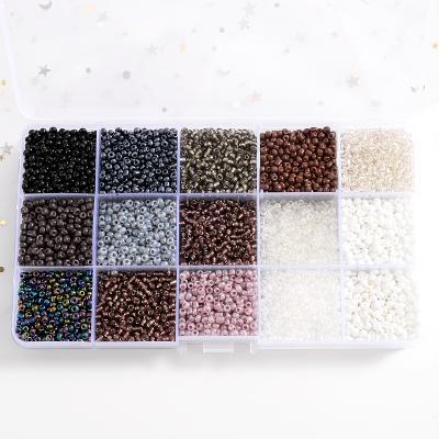 China Approx 10000Pcs/Lot Crystal Gradient Czech Black White Color Seed Glass Beads For DIY Bracelet Necklace Jewelry Making Boxed Accessories for sale